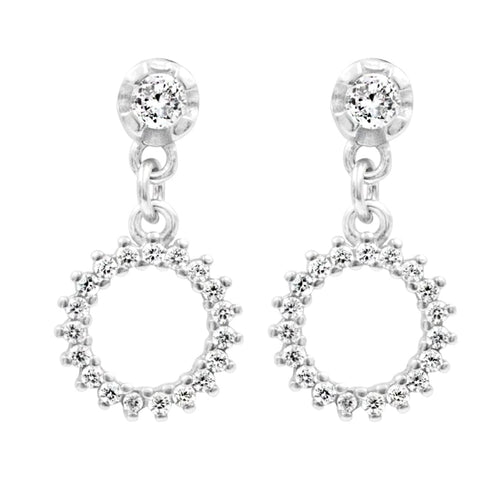 Zarkan Charm Shine Silver Drop Stud