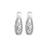 Zarkan Drop Heart Semi Hoop Silver Earrings
