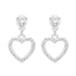 Zarkan Love Heart Silver Drop Studs