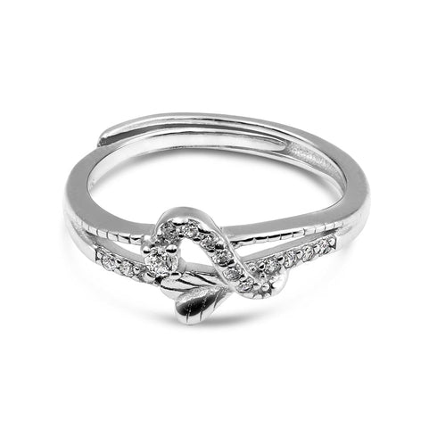 Zarkan Leaves Petals Cute Sterling Silver Ring