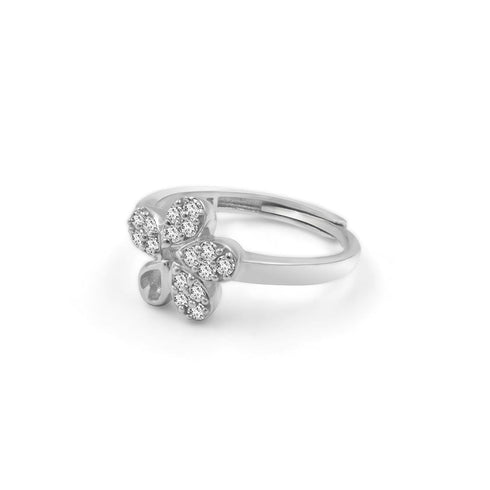 Zarkan Cute Flower For Love Pure 925 Silver Ring