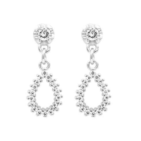 Zarkan Flawless Solitaire Silver Earring