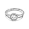 Zarkan Heart Double Loop Pure Silver Ring