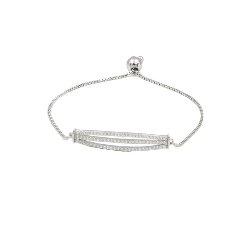 Zarkan Trio Style Zirkon Silver Bracelet