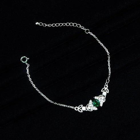 Zarkan Green Bits of Bloom Silver Bracelet