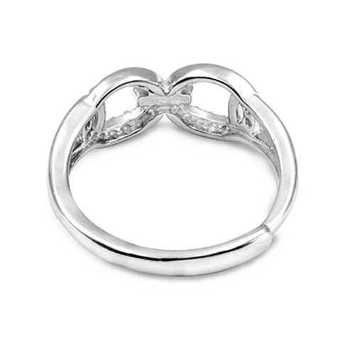 Zarkan Double Link Zircon Silver Ring