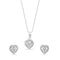 Zarkan 925 Silver Heart Jewelry Set With Link Chain
