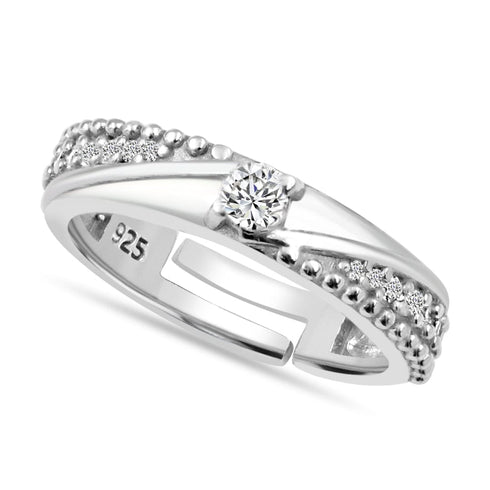 Zarkan 925 Silver Micro Studded American Diamond Ring For Men