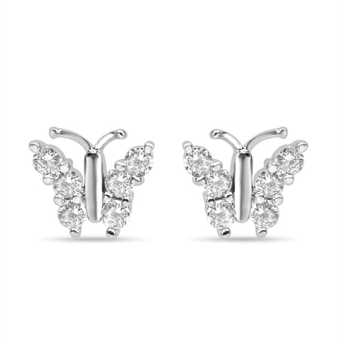 Zarkan 925 Silver Cute Butterfly Studs