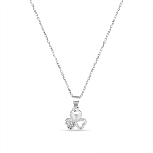 Zarkan 925 Silver Floral Heart Pendant With Link Chain