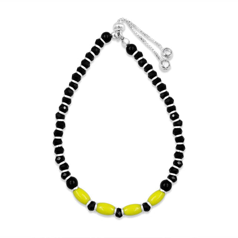 Zarkan 925 Silver Nazariya Bracelet With Yellow Marcasite Stones