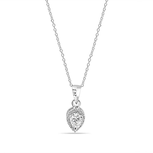 Zarkan 925 Silver Water Drop American Diamond Pendant