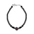 Zarkan 925 Silver Black Long Bead Nazariya Bracelet With Rudraksha