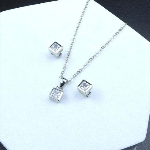 Zarkan Belle Box Silver Jewelry Set