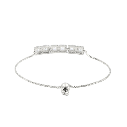Zarkan Pair Square Zircon Silver Bracelet