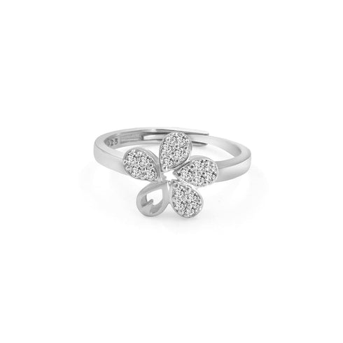 Zarkan Cute Flower For Love Pure 925 Silver Ring
