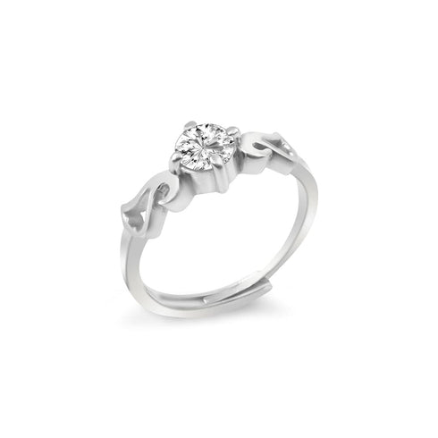 Luxe American Diamond Silver Ring