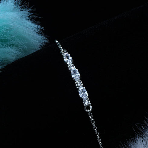 Zarkan Linear Love Silver Bracelet