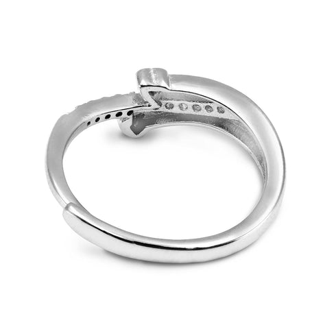 Zarkan Dual Heart Minimal Pure Silver Ring