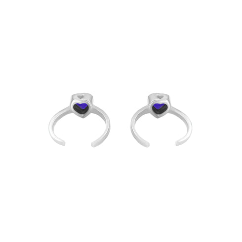 Zarkan Blue Gem 925 Silver Toe Ring