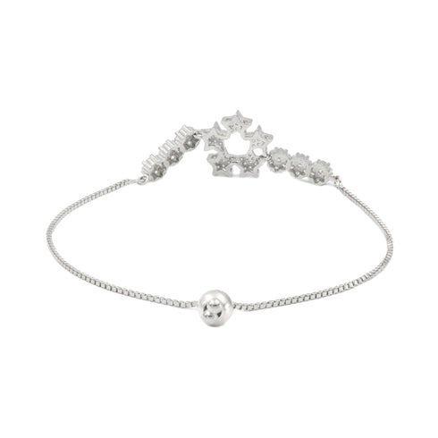 Zarkan Elegant Star Style Silver Bracelet