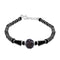 Zarkan 925 Silver Black Long Bead Nazariya Bracelet With Rudraksha