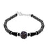Zarkan 925 Silver Black Long Bead Nazariya Bracelet With Rudraksha