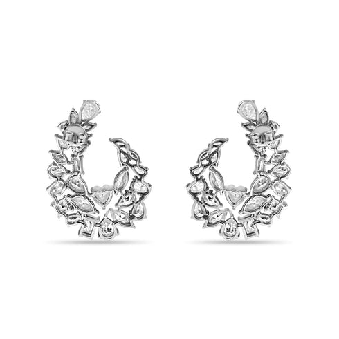 Zarkan 925 Silver Cluster Zirconia Earring