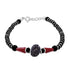 Zarkan 925 Silver Red Long Bead Nazariya Bracelet With Rudraksha