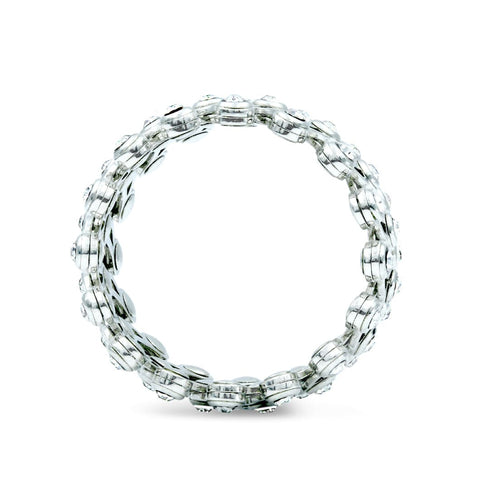 Zarkan Silver Studded Supple Convertible Bracelet & Ring (RING Kada)