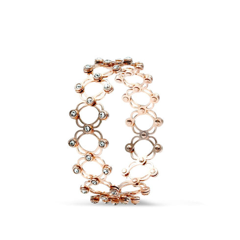 Zarkan Rose Gold Studded Supple Convertible Bracelet & Ring (RING Kada)