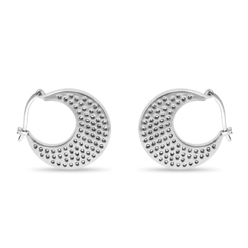 Zarkan Half Moon 925 Silver Large Size Earrings