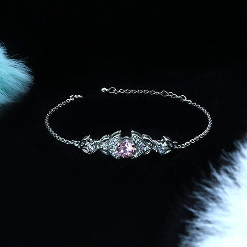 Zarkan Pink Bits of Bloom Silver Bracelet