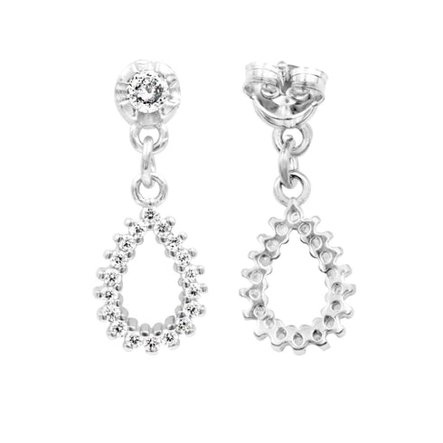 Zarkan Flawless Solitaire Silver Earring