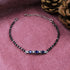 Zarkan Blue Checkered Linear Silver Bracelet