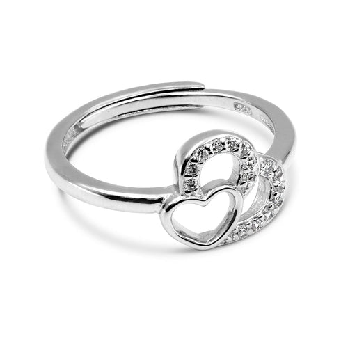 Zarkan Inception Heart Pure Silver Zircon Ring
