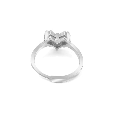 Zarkan Triple Beau Heart shape Silver Ring