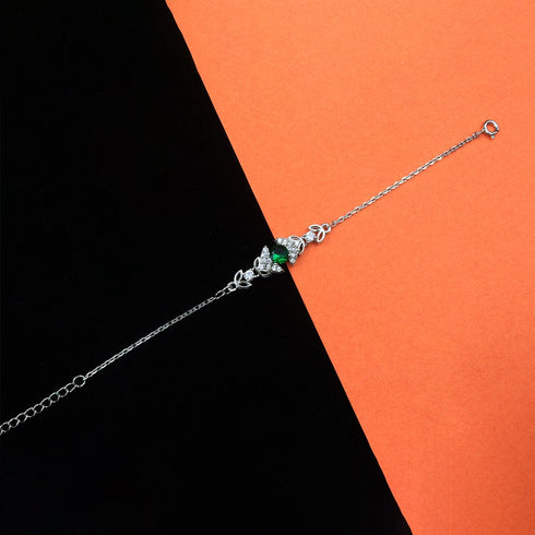 Zarkan Green Bits of Bloom Silver Bracelet