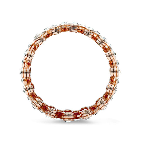 Zarkan Rose Gold Studded Supple Convertible Bracelet & Ring (RING Kada)