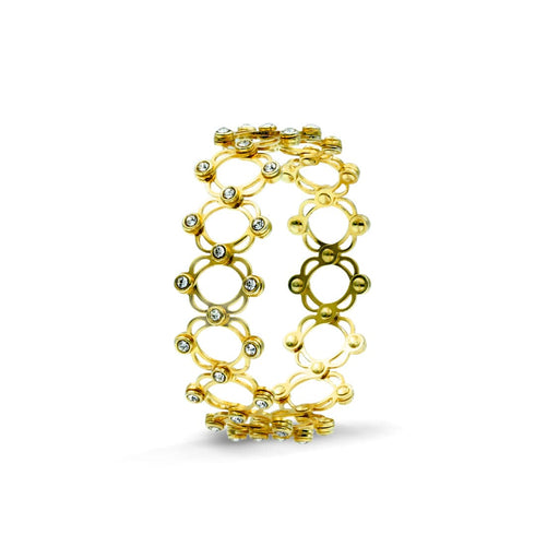 Zarkan Golden Studded Supple Convertible Bracelet & Ring (RING Kada)