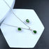 Zarkan Water Drop Green Silver Jewelry Set