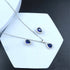 Zarkan Water Drop Blue Silver Jewelry Set