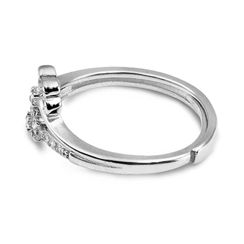 Zarkan Crafted Floral Minimal Pure Silver Ring