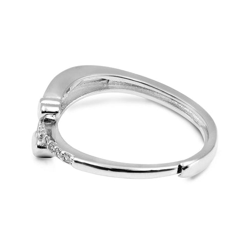 Zarkan Dual Heart Minimal Pure Silver Ring
