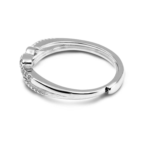 Zarkan Leaf Heart Cute Silver Ring