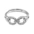 Zarkan Double Link Zircon Silver Ring