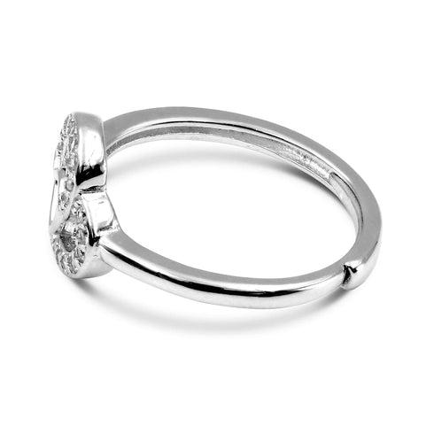 Zarkan Inception Heart Pure Silver Zircon Ring