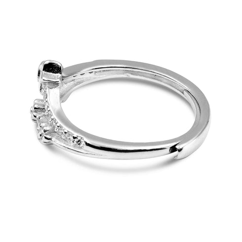 Zarkan Floral Star Crown Pure 925 Silver Ring