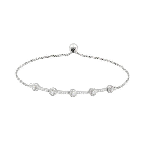 Zarkan Five Star Minimal Silver Bracelet