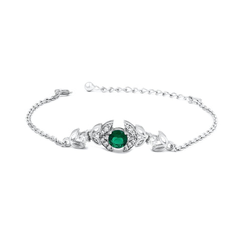Zarkan Green Bits of Bloom Silver Bracelet